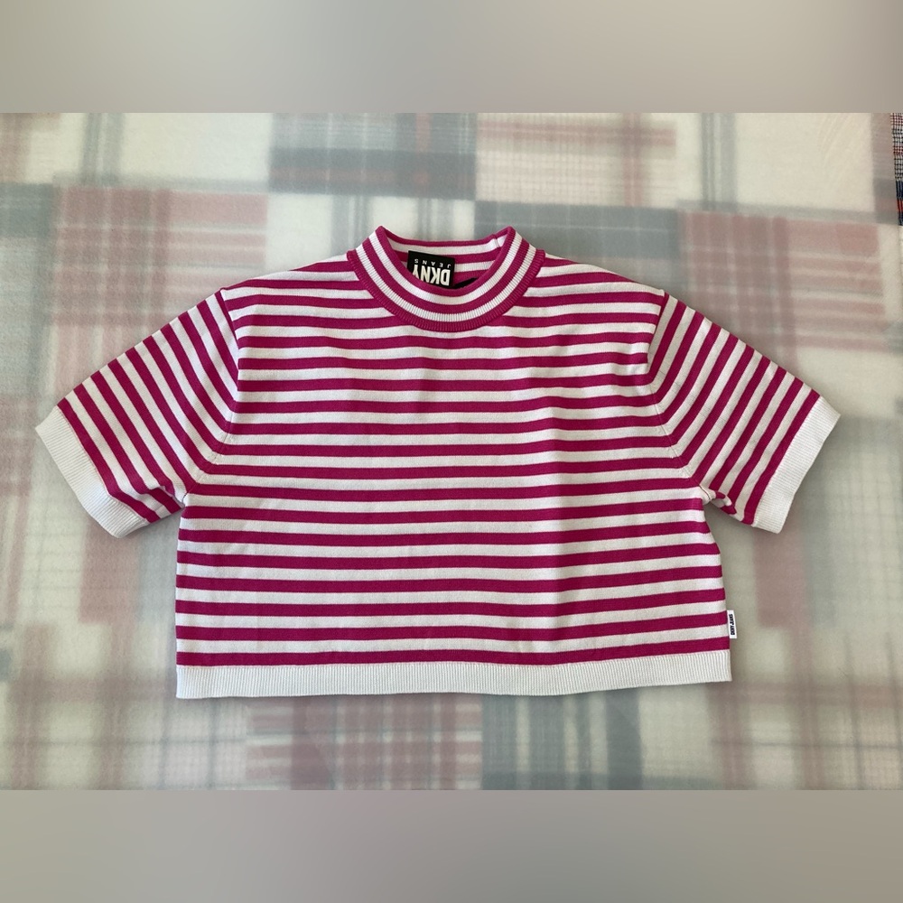 DKNY Jeans striped crop top size XS NWT